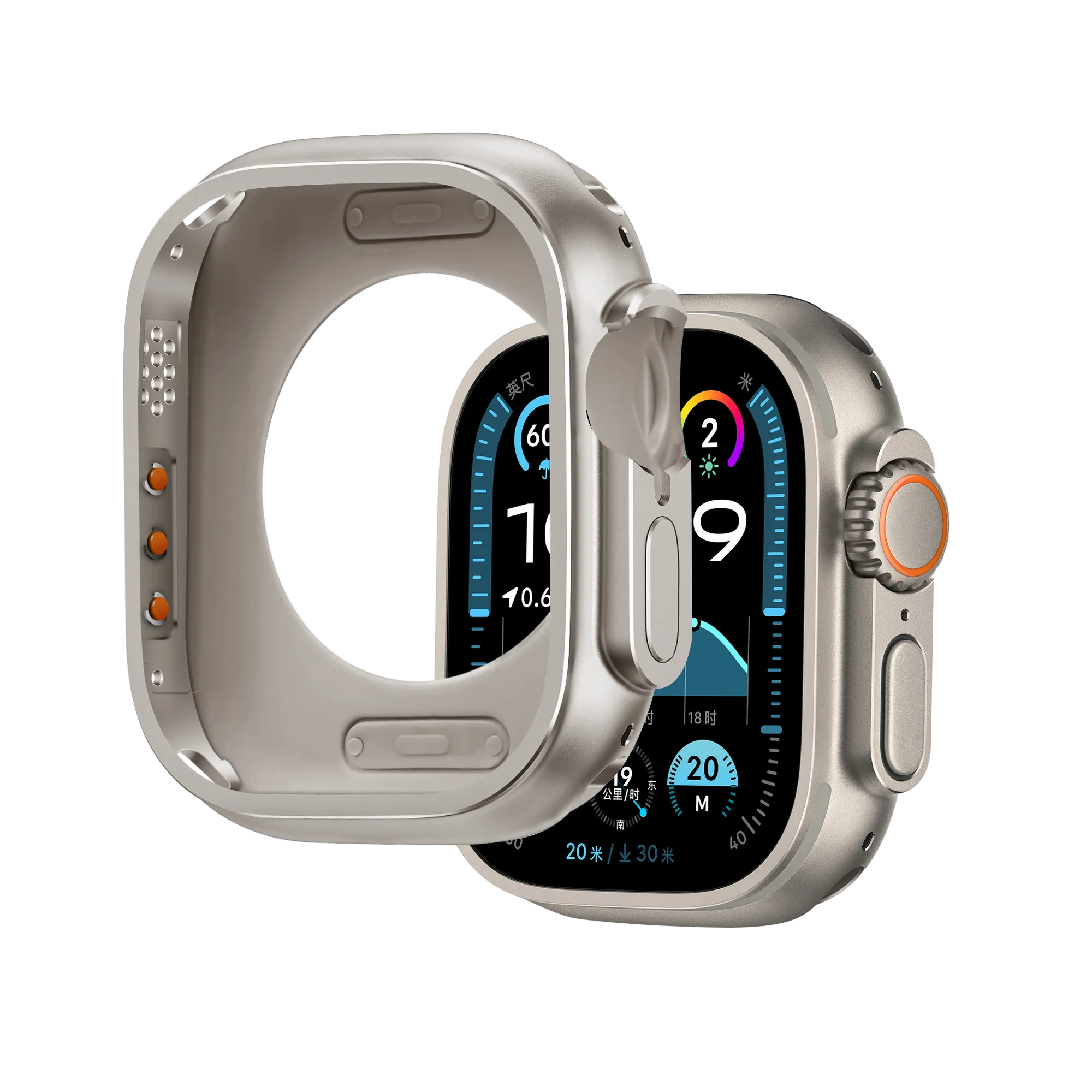 Bandz Coque métallique Apple Watch Ultra - 49mm (titane)