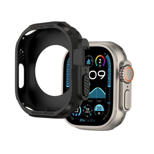 Bandz Coque TPU robuste Apple Watch Ultra - 49mm (noir)