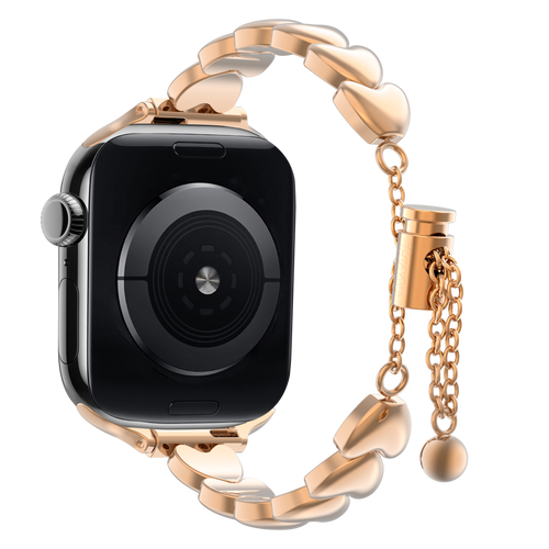 xoxo Wildhearts Bracelet acier 'hearts' Apple Watch (or rose)