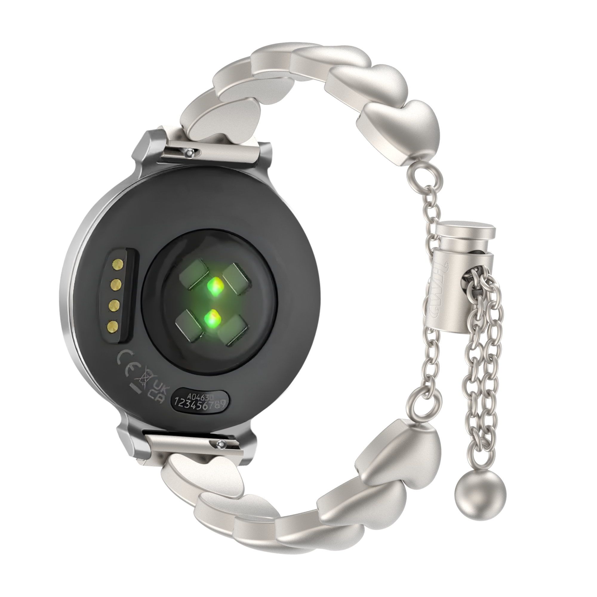 xoxo Wildhearts Bracelet acier 'hearts' Garmin Lily 2 (lumière stellaire)