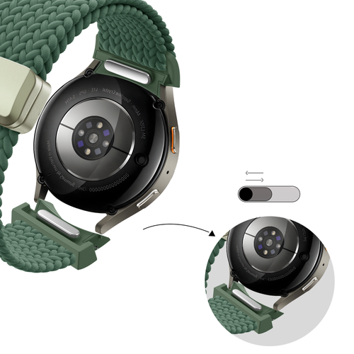 Bandz Samsung Galaxy Watch 6 Classic - 47mm Braided Strap 'Easy Fit' (Green)