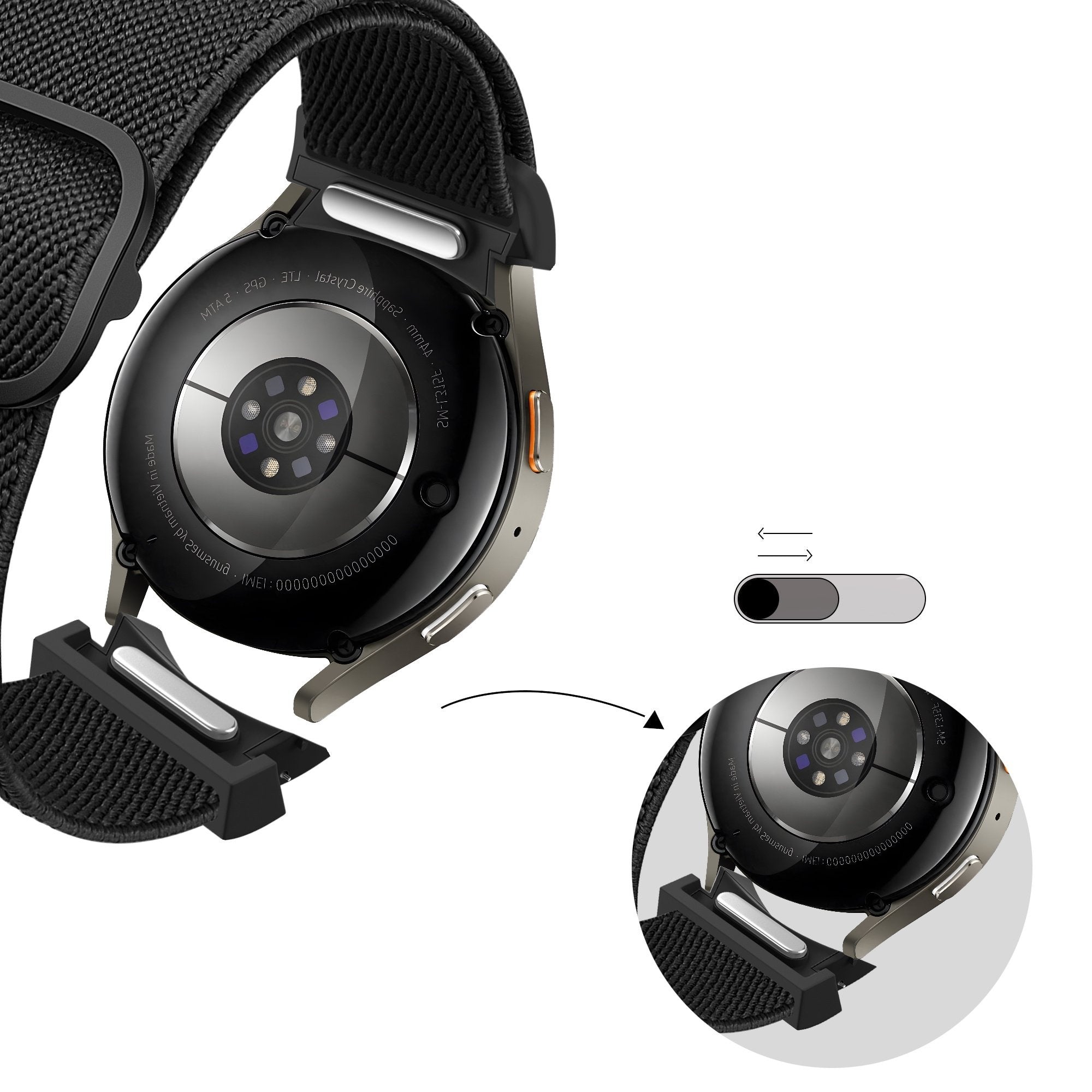 Bandz Bracelet elastique 'Easy Fit' Samsung Galaxy Watch 6 Classic - 43mm (noir)