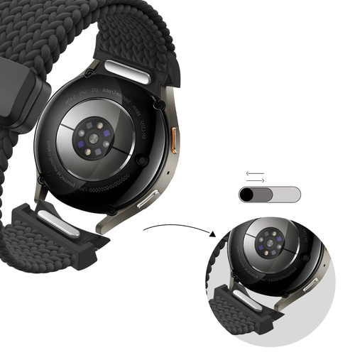 Bandz Bracelet trensé 'Easy Fit' Samsung Galaxy Watch 4 Classic 42mm (noir)