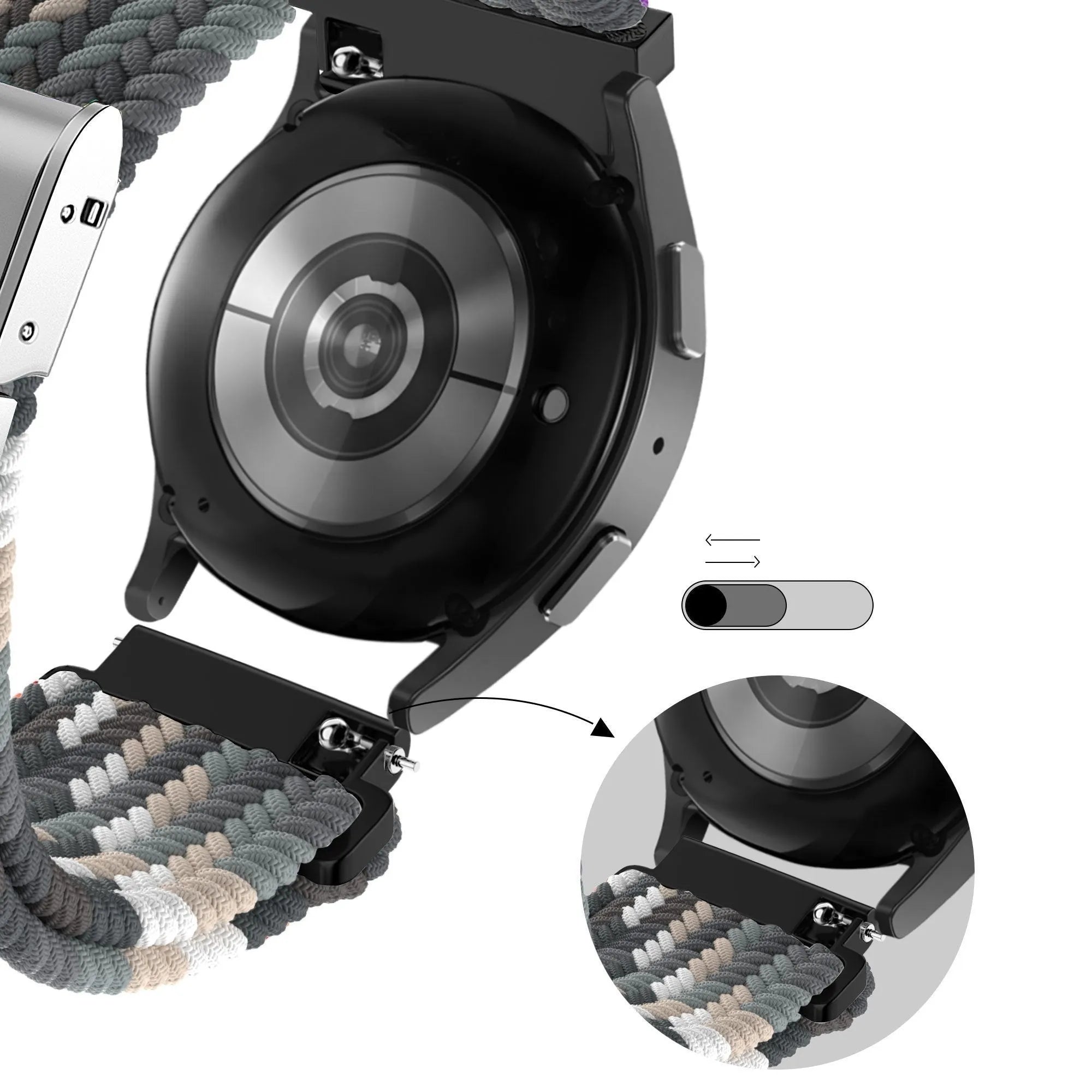 Bandz Bracelet nylon tressé Polar Ignite 2 (noir melange)