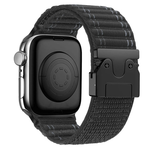 Bandz Bracelet nylon 'Deluxe' avec P-buckle Apple Watch (noir)