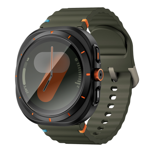 Bandz Coque de PC carrée avec verre Samsung Galaxy Watch 7 - 44 mm (noir)