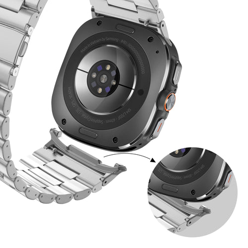 Bandz Samsung Galaxy Watch Ultra Steel Link Strap 'Deluxe' (Silver)