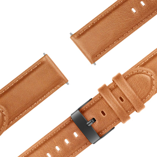 Bandz Pebble Round 2 - 20mm Leather Strap 'Classic' (Brown)
