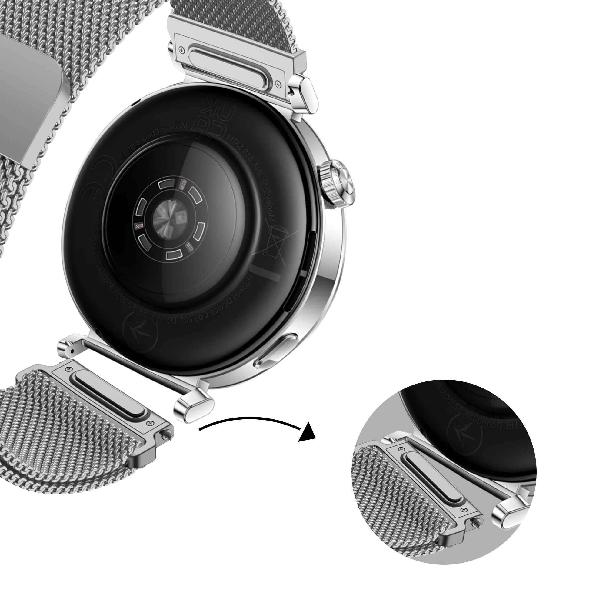 Bandz Bracelet milanais 'Easy fit' Fossil Gen 6 - 42mm (argent)