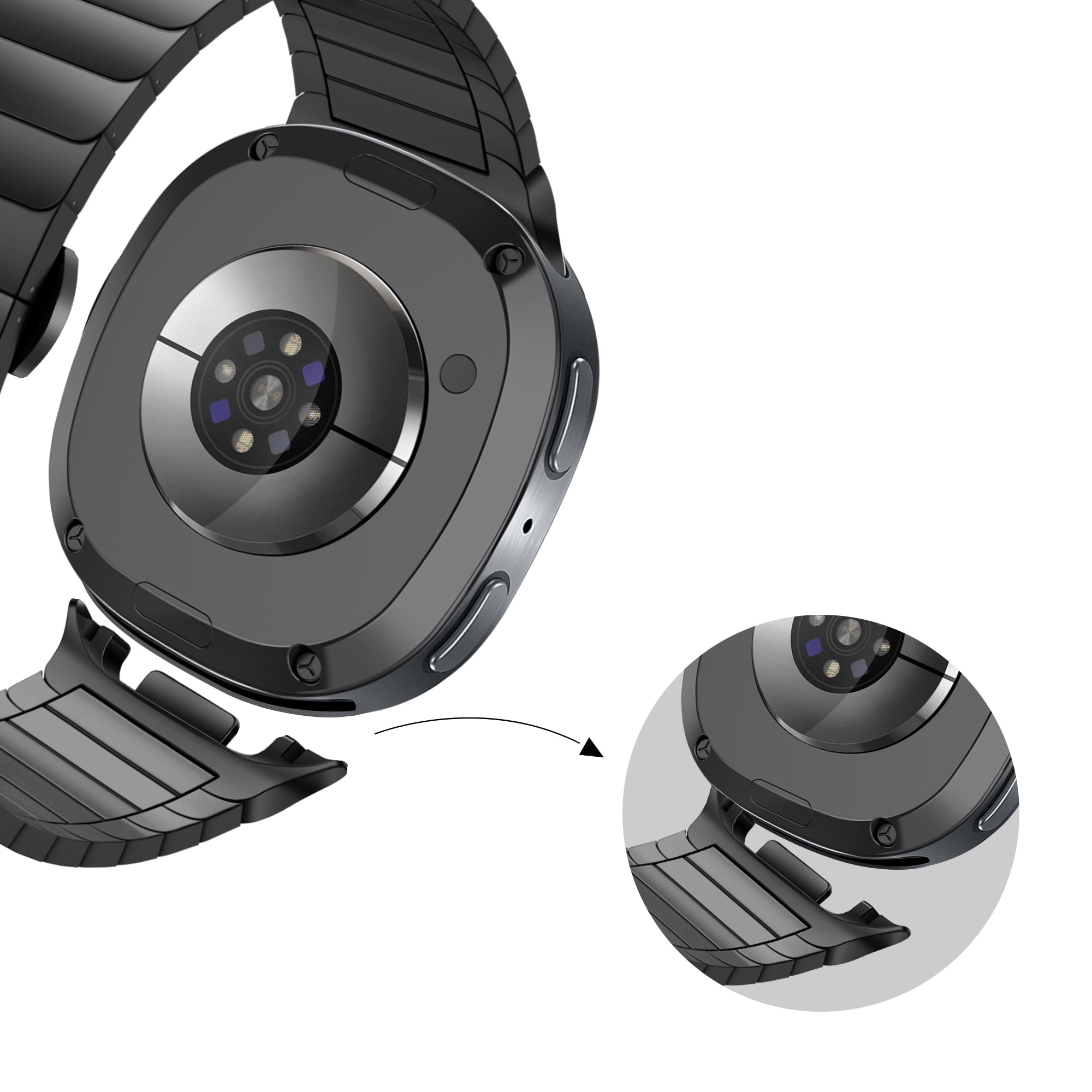 Bandz Bracelet acier 'One Bead' Samsung Galaxy Watch 8 - 40mm (noir)