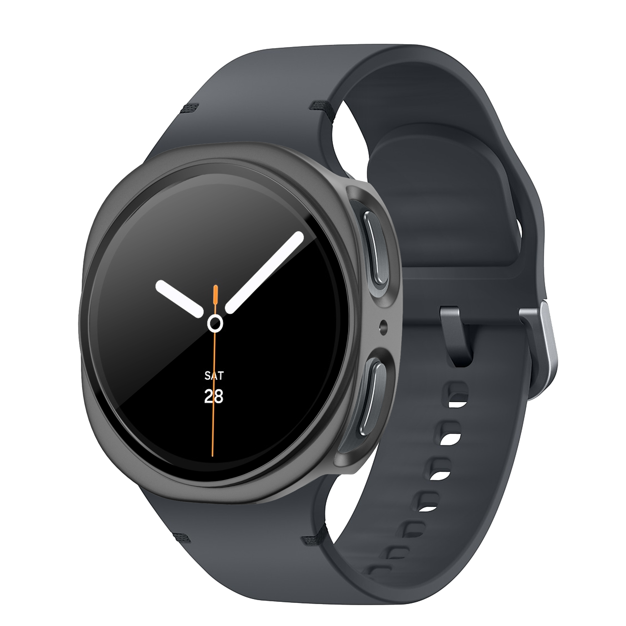 Bandz Samsung Galaxy Watch 8 - 44mm PC Cover with Glass (Titanium Grey)