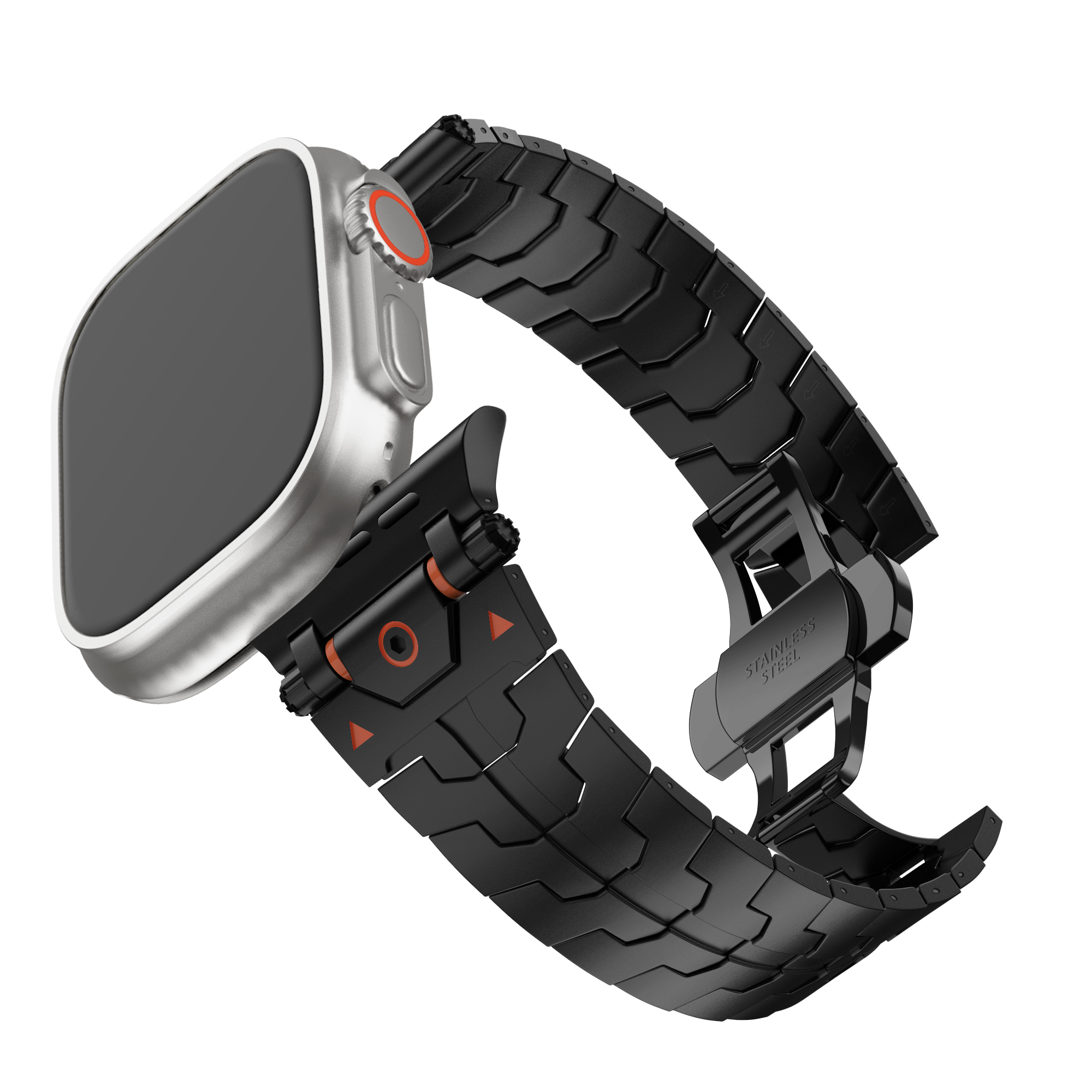 Bandz Bracelet acier granulé 'Deluxe' Apple Watch (noir)