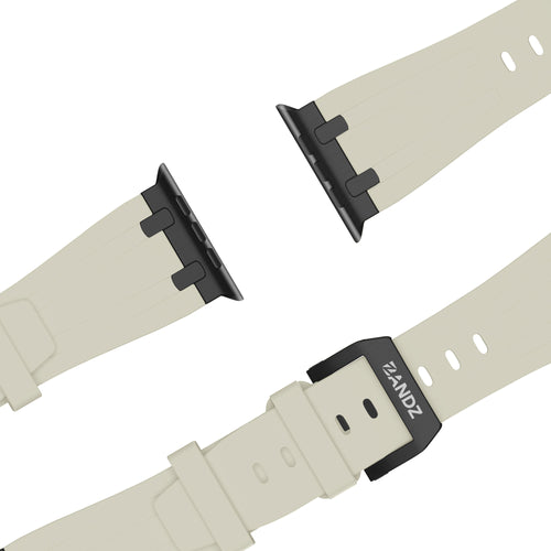 Bandz Apple Watch Ultra Silicone Strap 'Luxe Liquid' (Beige with Black)