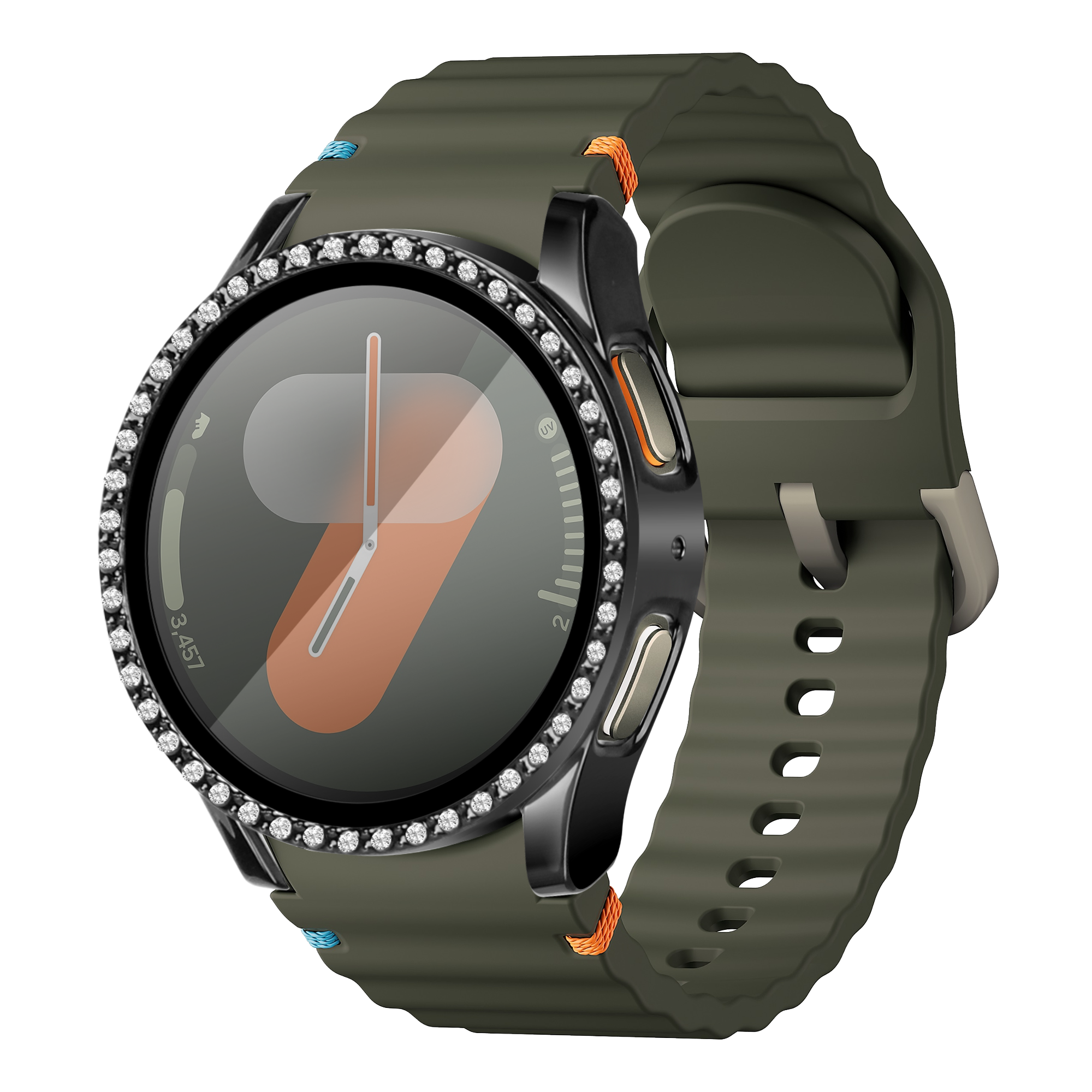 Samsung Galaxy Watch 7 - 40mm Diamond Case with Glass (Black)