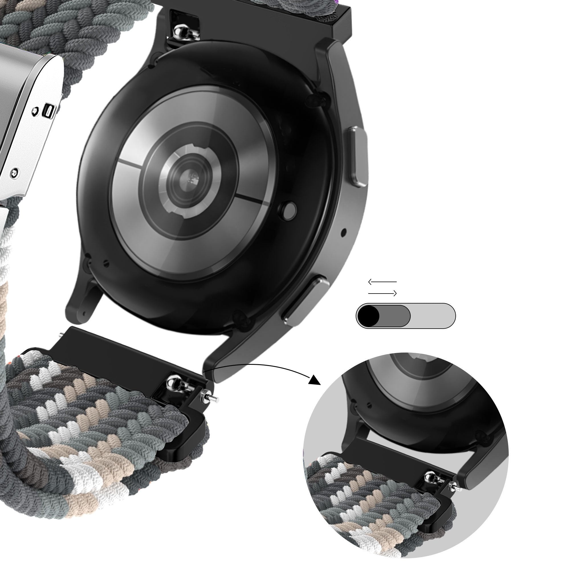 Bandz Amazfit Active 2 Woven Nylon Strap (Slate)