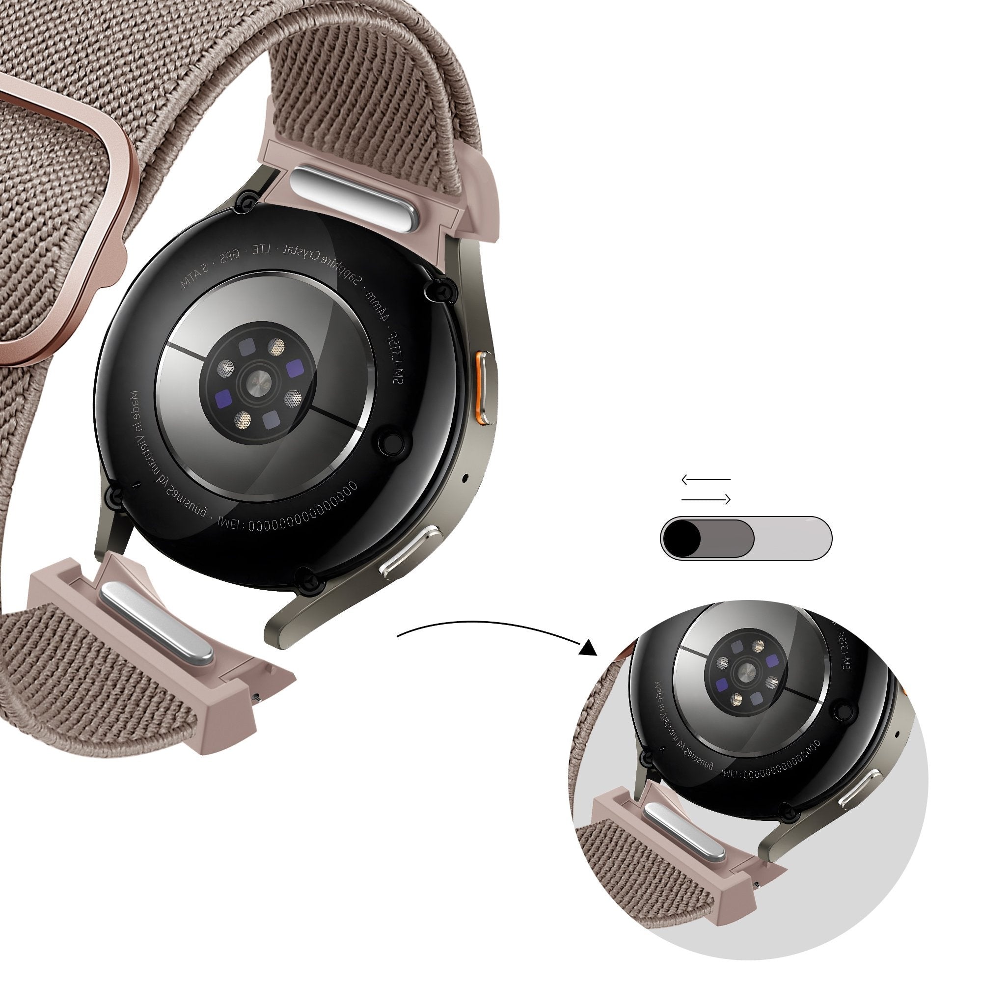 Bandz Bracelet elastique 'Easy Fit' Samsung Galaxy Watch 5 - 40mm (beige)