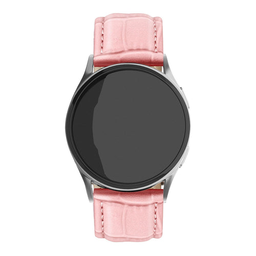 Bracelet cuir motif crocodile Amazfit Active 2 (sable rose)