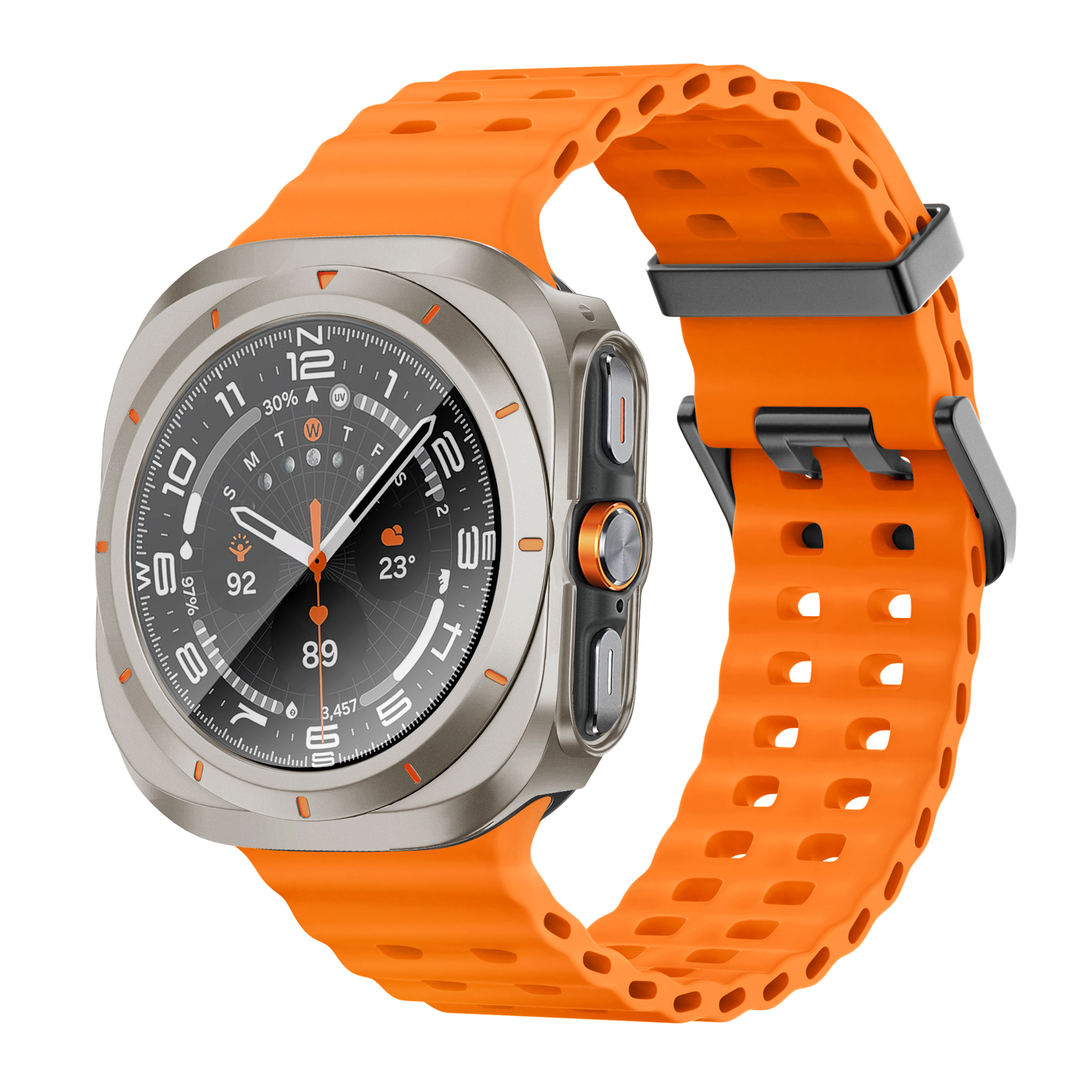 Bandz Coque PC bisel Samsung Galaxy Watch Ultra (titane /orange)