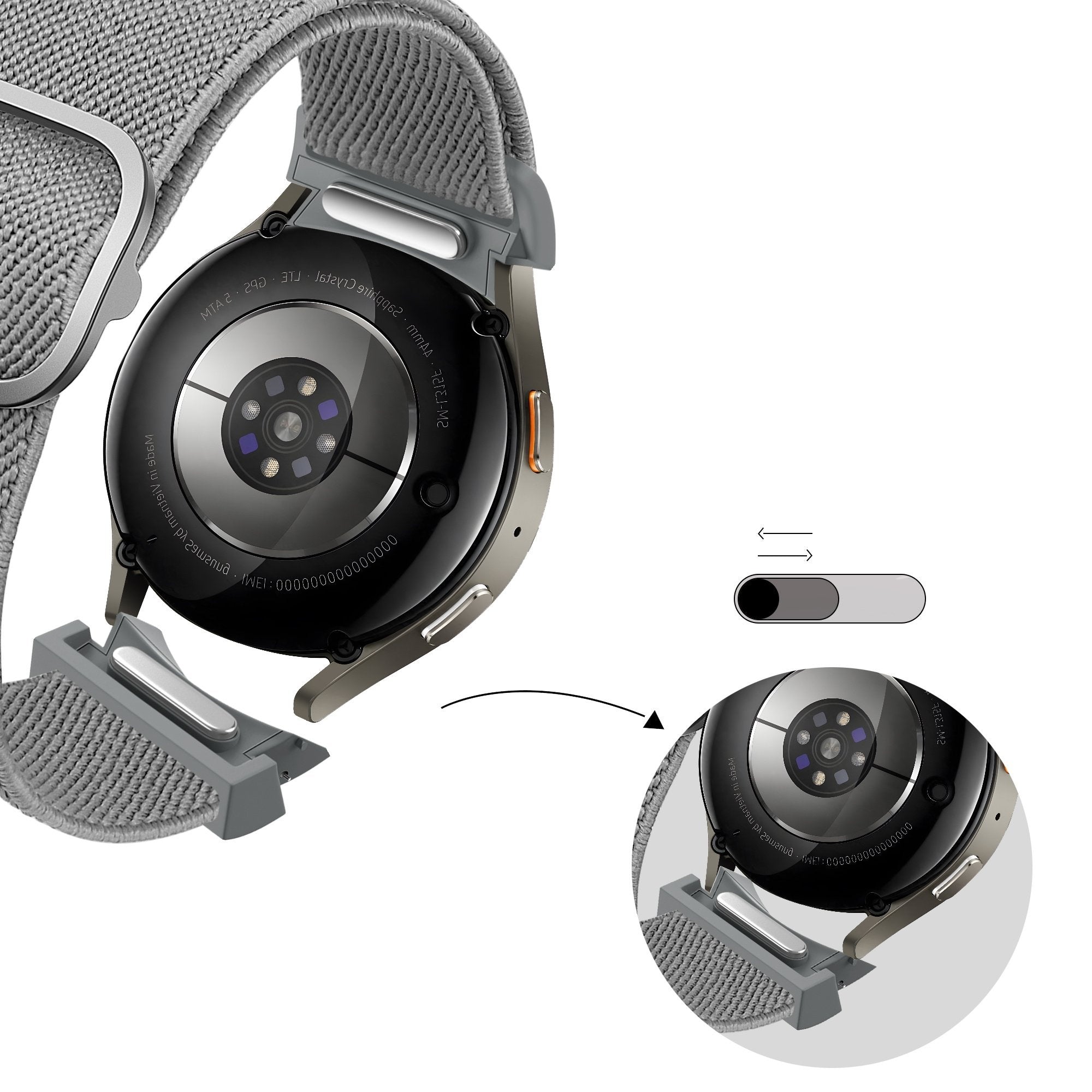 Bandz Samsung Galaxy Watch 6 Classic - 43mm Elastic Strap 'Easy Fit' (Grey)