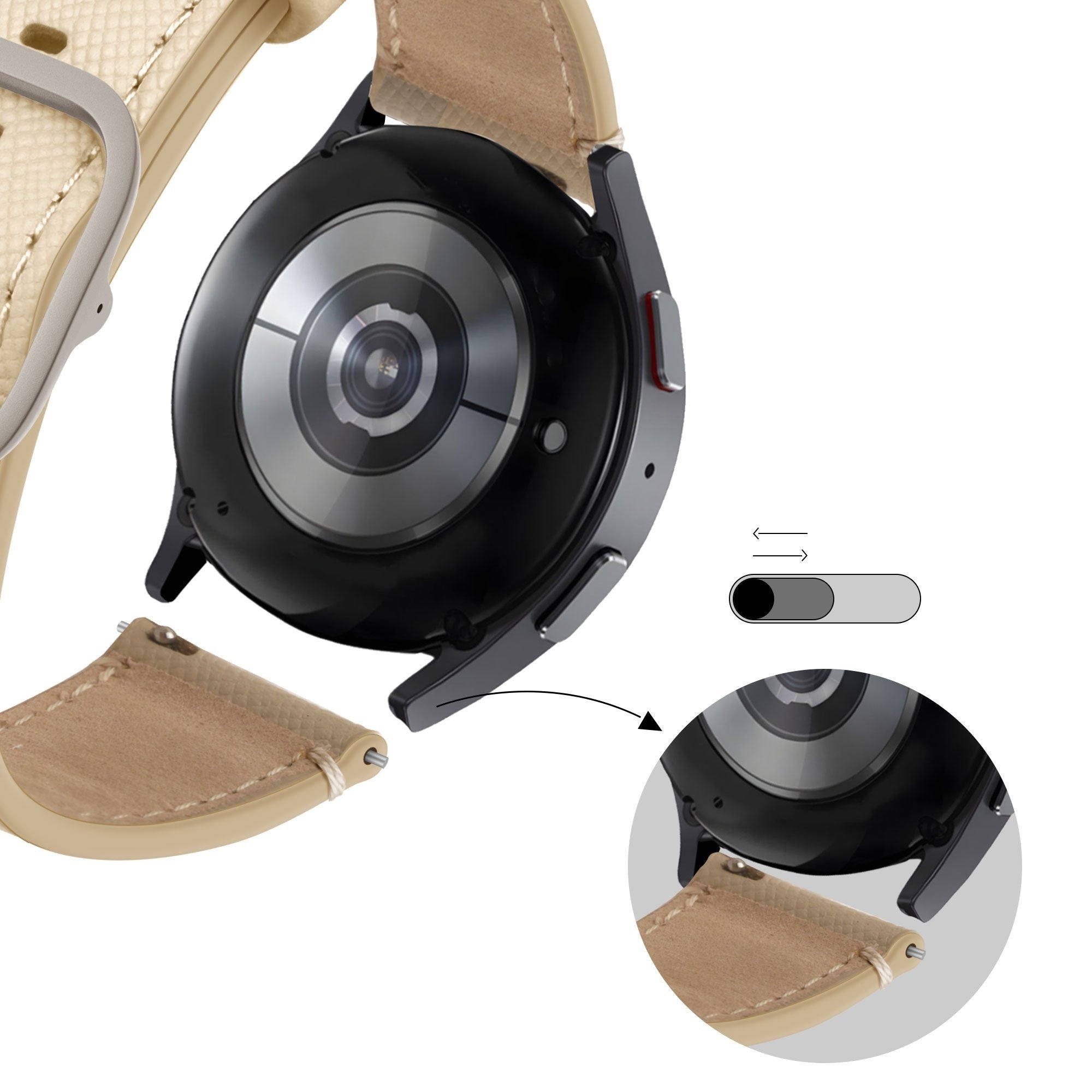 Bandz Bracelet cuir 'Deluxe' Polar Grit X2 Pro (kaki)