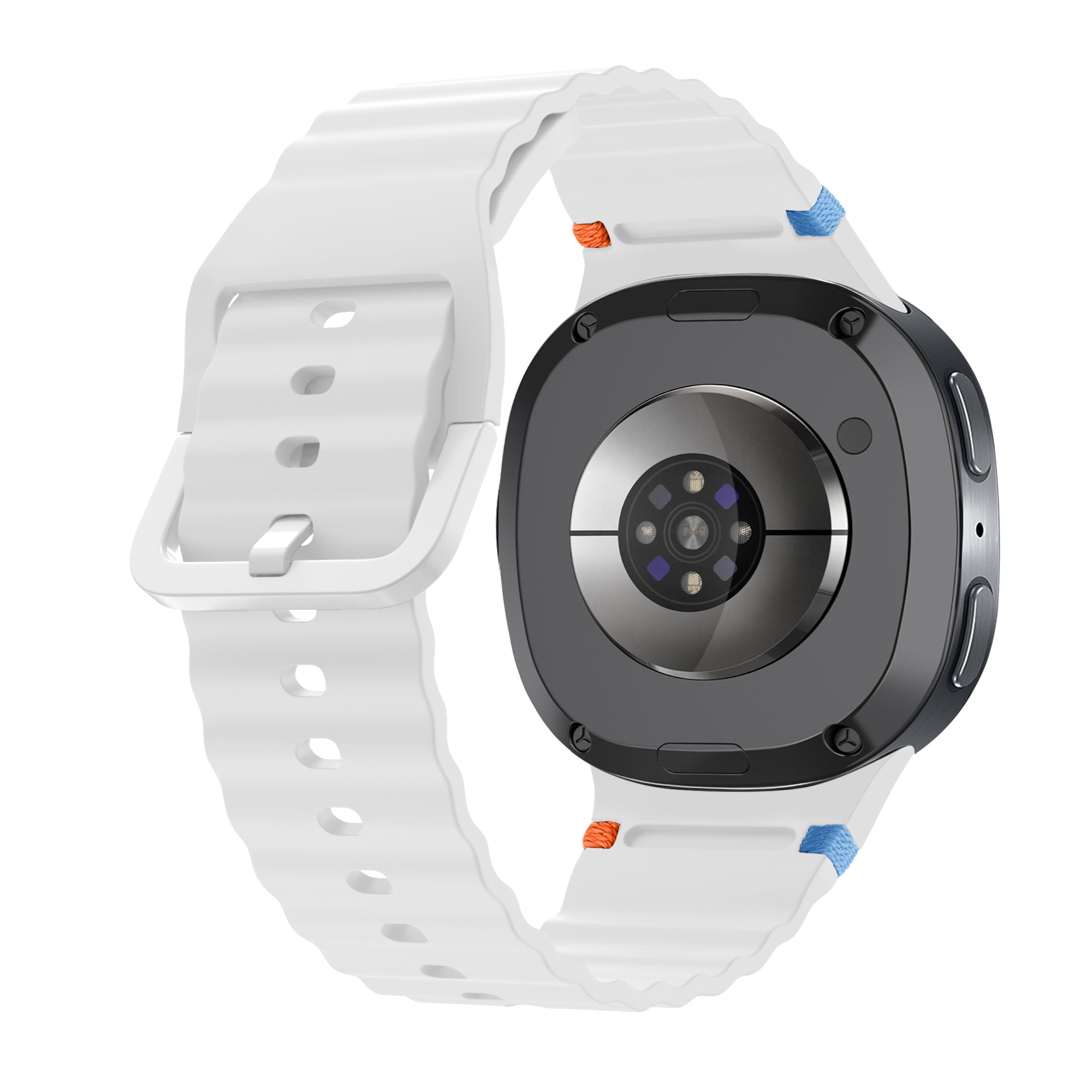 Bracelet silicone ondulé Samsung Galaxy Watch 8 - 44mm (blanc)