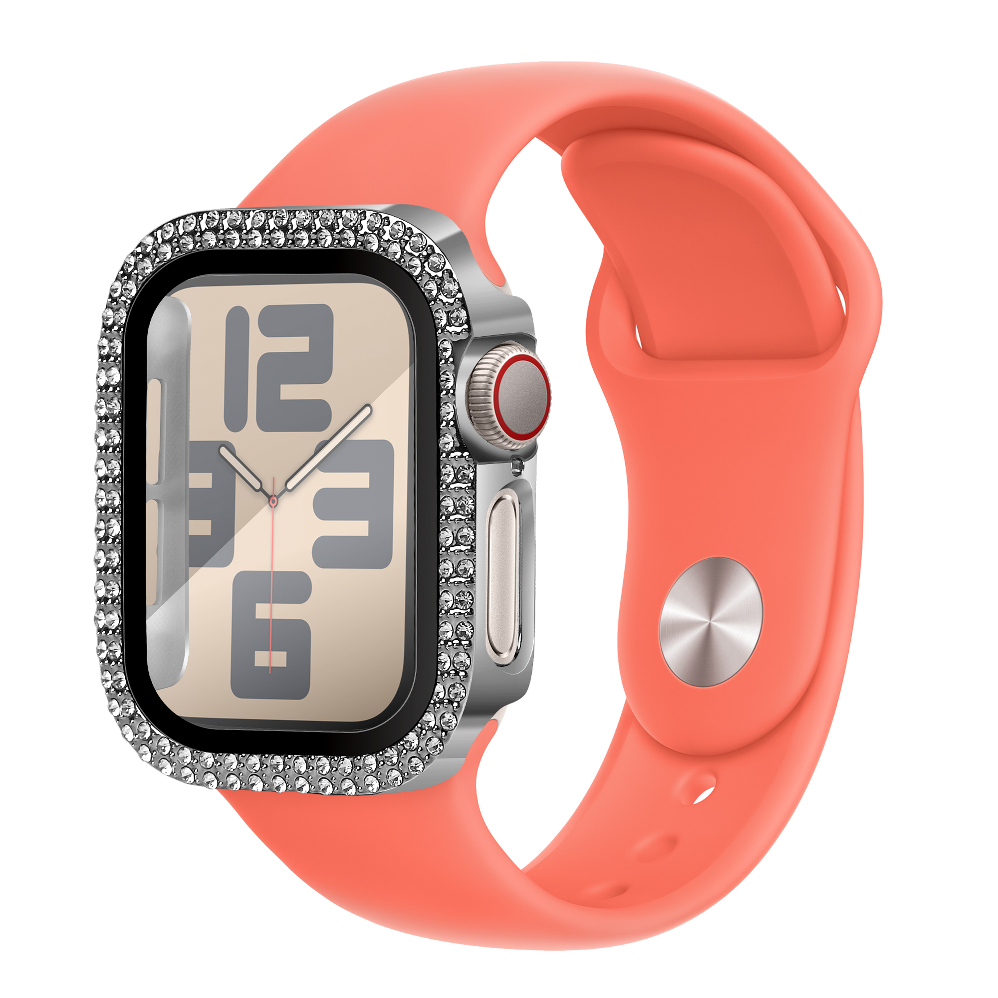 Bandz Coque diamant avec verre Apple Watch 11 - 42mm (argent)