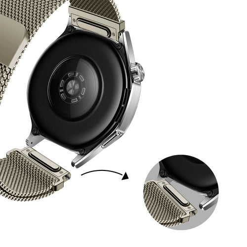 Bandz Huawei Watch GT 2 - 46mm 'One Push' Milanese Strap (Titanium)
