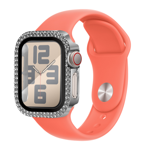 Bandz Coque diamant avec verre Apple Watch 10/11 - 42mm (argenté)