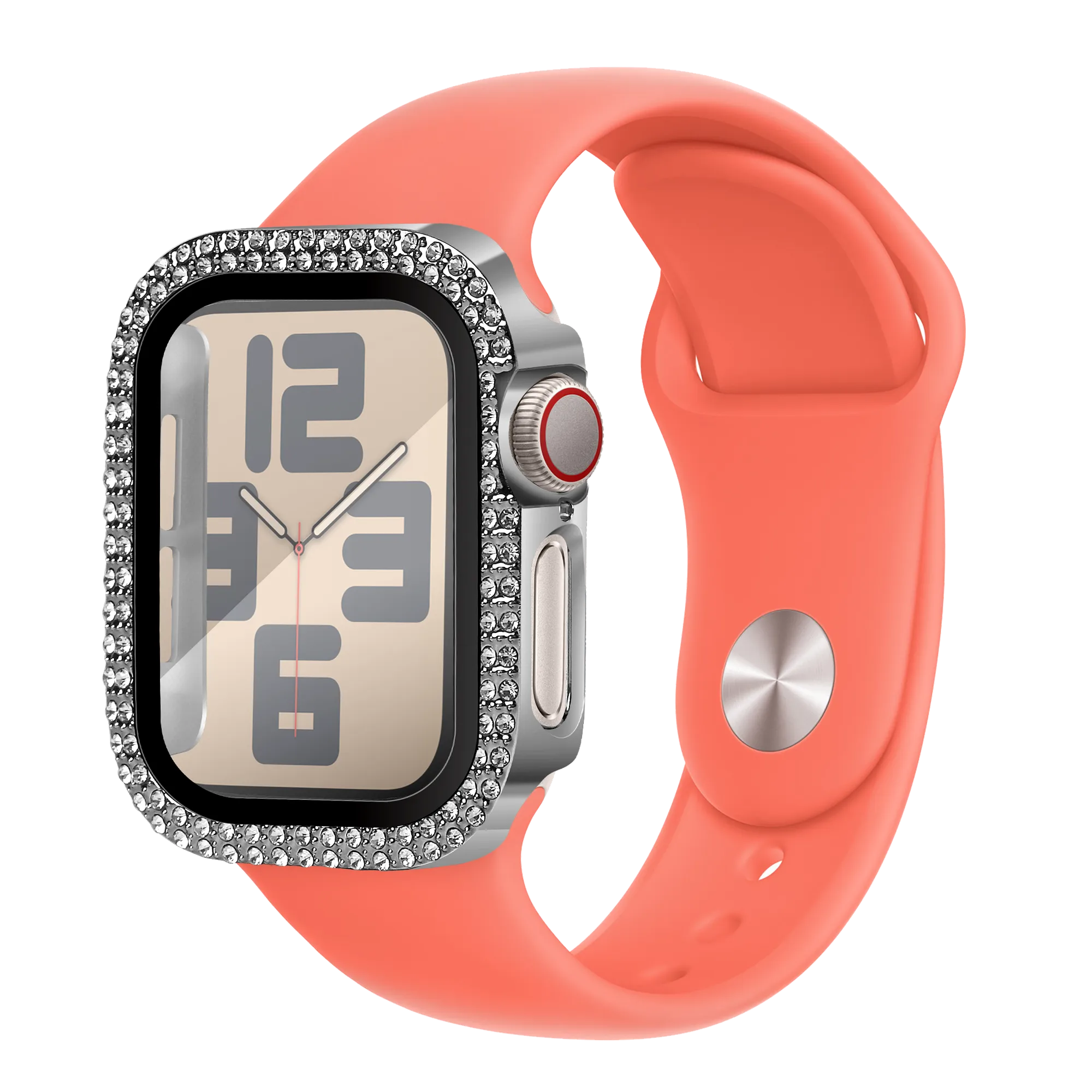 Bandz Coque diamant avec verre Apple Watch 10/11 - 42mm (argenté)
