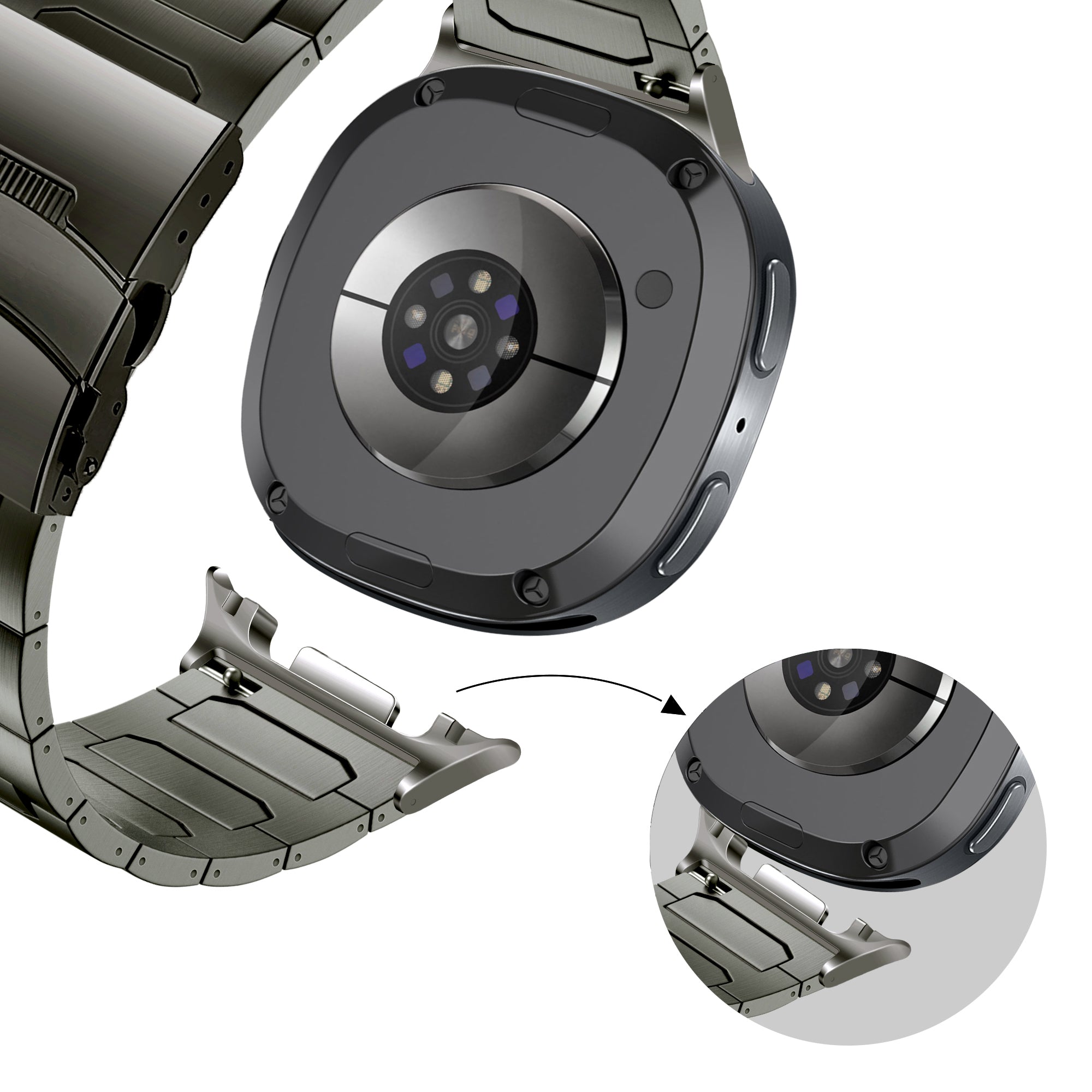 Bandz Samsung Galaxy Watch 8 - 40mm Titanium Strap 'Deluxe' (Graphite)