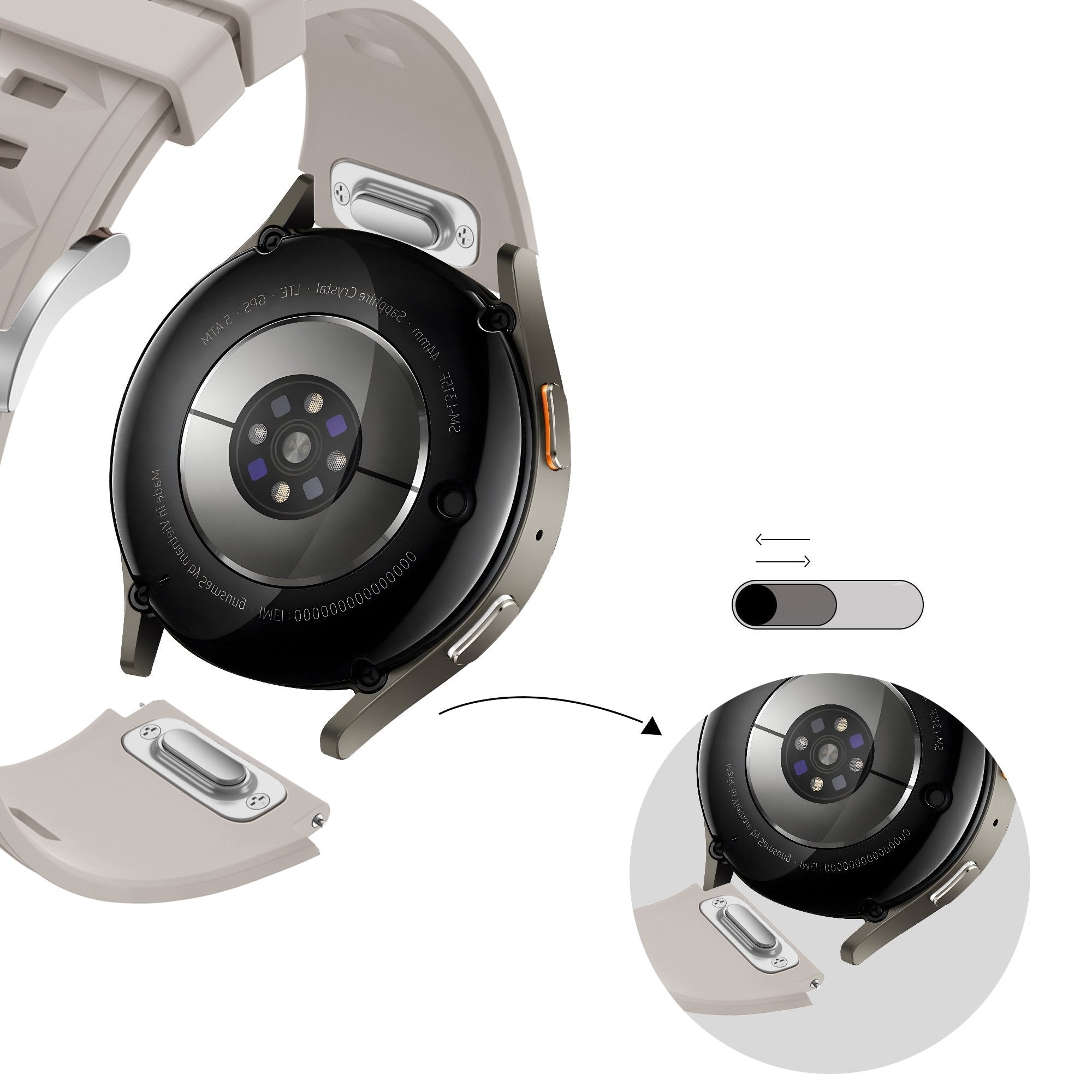 Bandz Bracelet silicone 'Easy Fit' Huawei Watch GT 5 - 41mm (lumière stellaire)