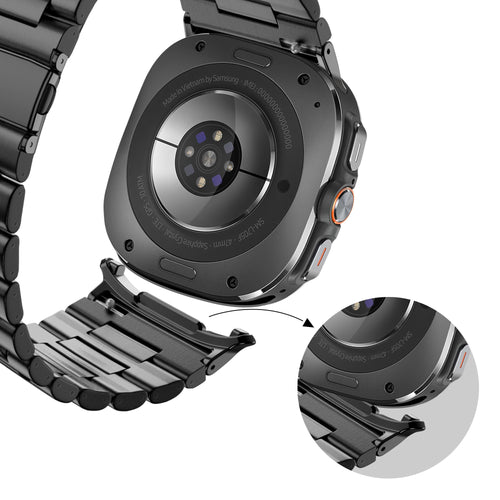 Bandz Samsung Galaxy Watch Ultra 2 Steel Link Strap 'Deluxe' (Black)