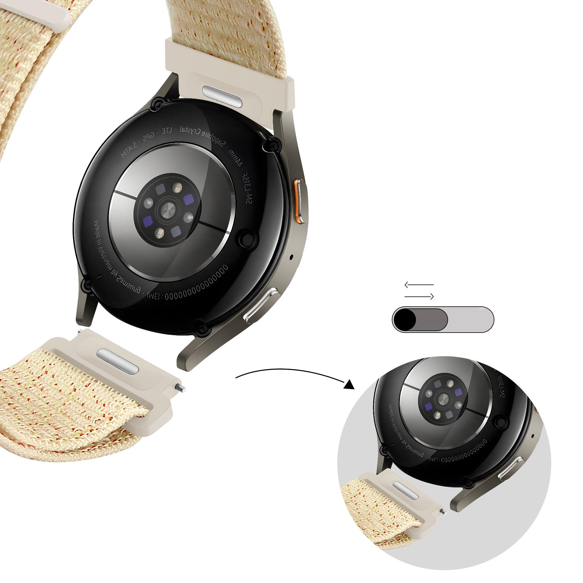 Bandz Withings ScanWatch Nova Nylon Strap 'Easy Fit' (Blossom)