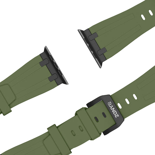 Bandz Apple Watch Ultra Silicone Strap 'Luxe Liquid' (Green with Black)