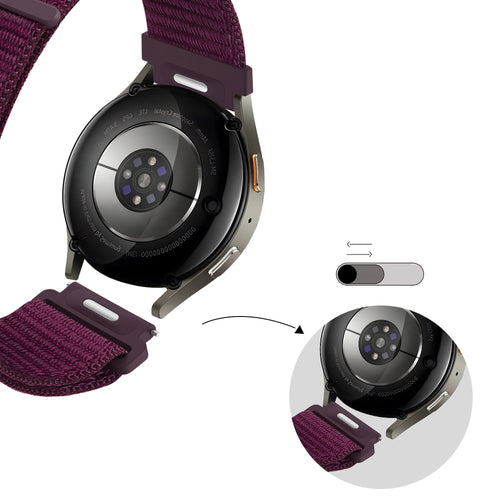 Bandz Coros Apex 42mm Nylon Strap 'Easy Fit' (Plum)