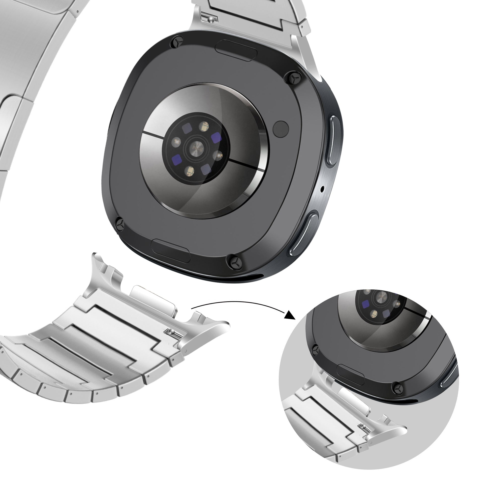 Bandz Bracelet titane 'One Bead' Samsung Galaxy Watch 8 - 40mm (argent)