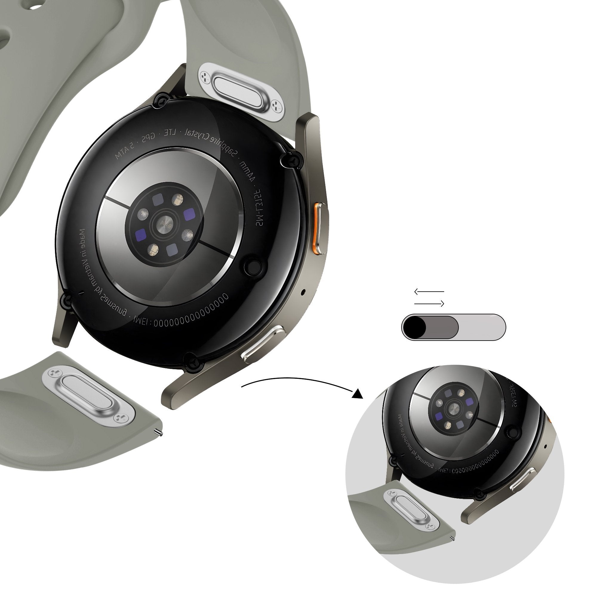 Bandz Bracelet sport 'Easy Fit' Suunto 9 Peak Pro (gris clair)