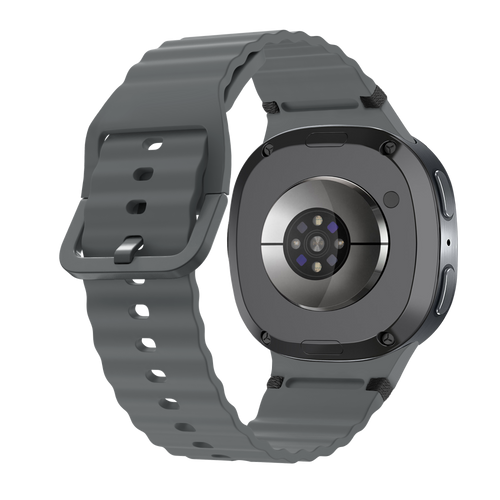 Bracelet silicone ondulé Samsung Galaxy Watch 8 - 44mm (gris foncé)