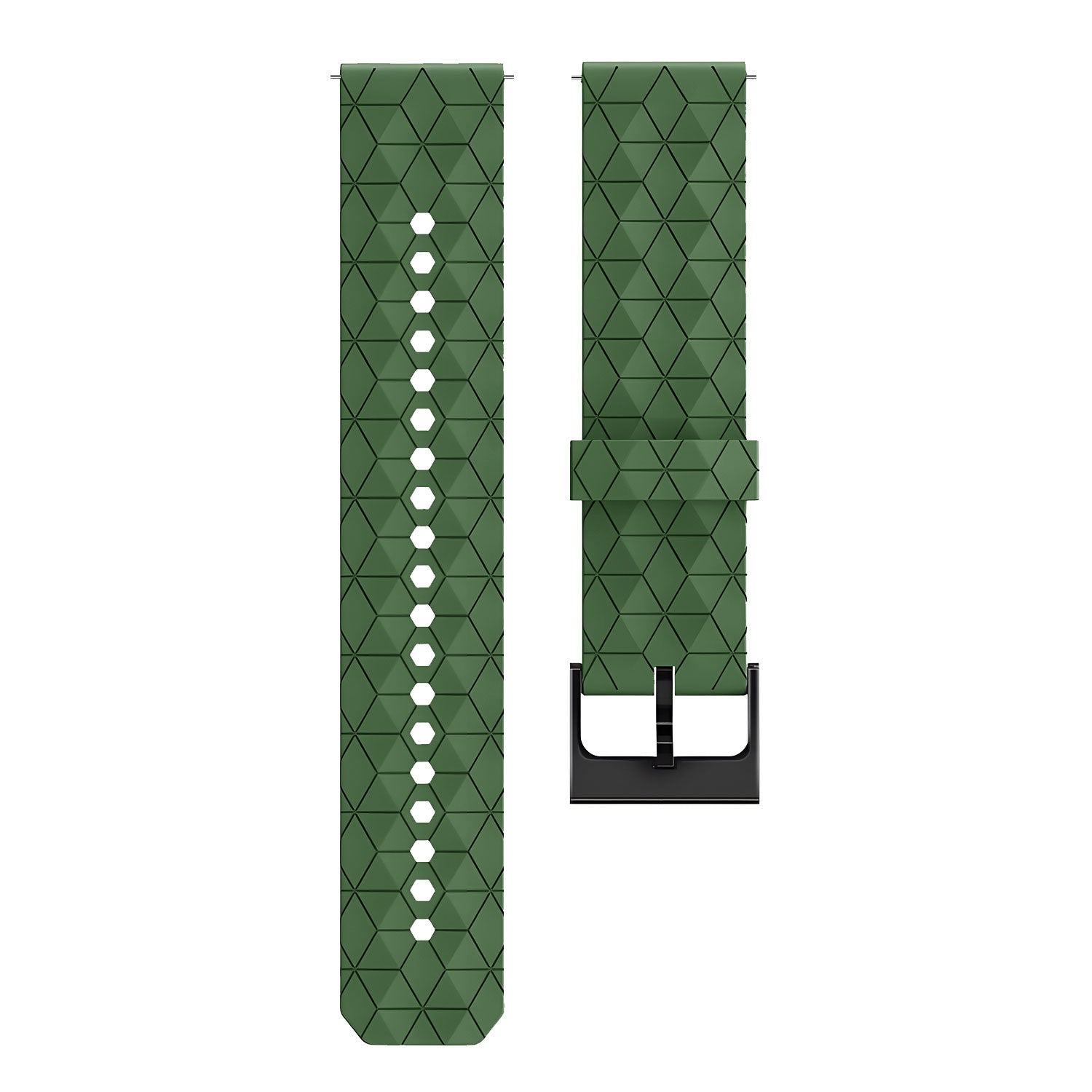 Bracelet silicone 'Hexa' Amazfit Bip 3 (Pro) (vert militaire)