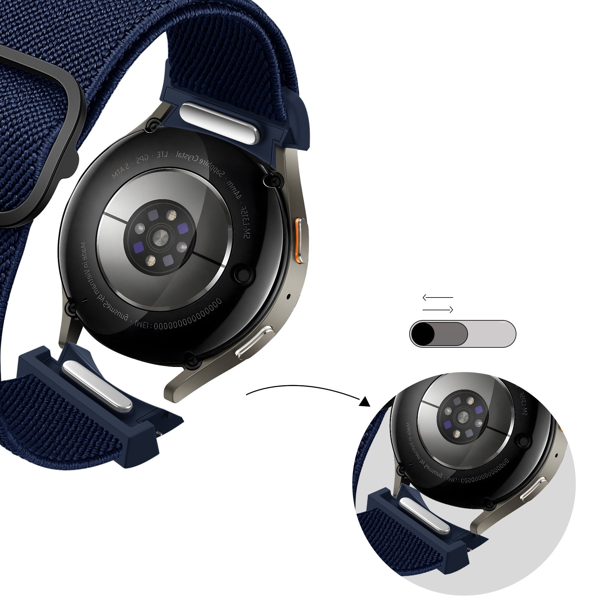 Bandz Bracelet elastique 'Easy Fit' Samsung Galaxy Watch 6 - 44mm (bleu foncé)