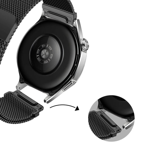 Bandz Huawei Watch GT 3 Pro 43mm Milanese Strap 'Easy fit' (Black)