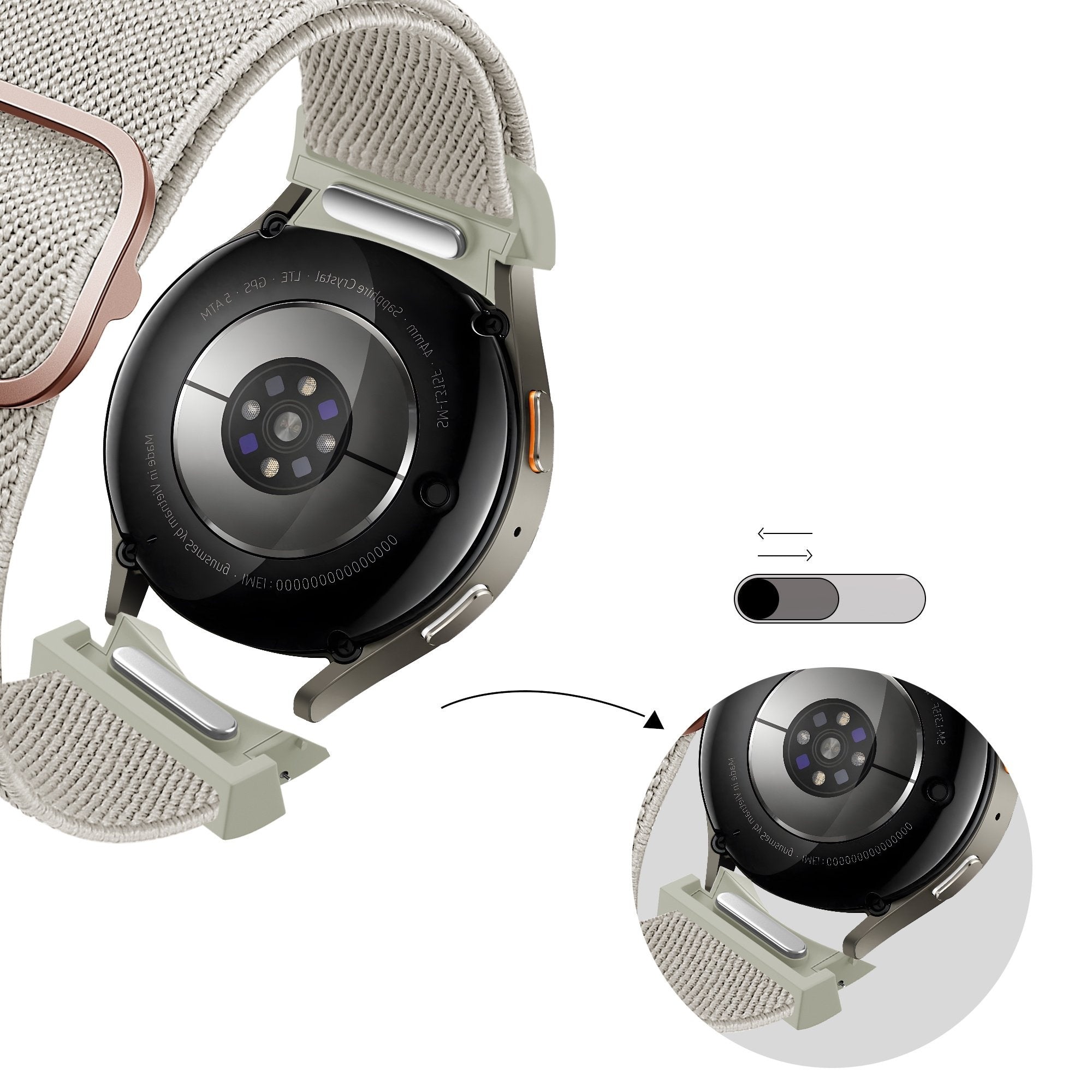 Bandz Samsung Galaxy Watch 5 Pro Elastic Strap 'Easy Fit' (Beige)