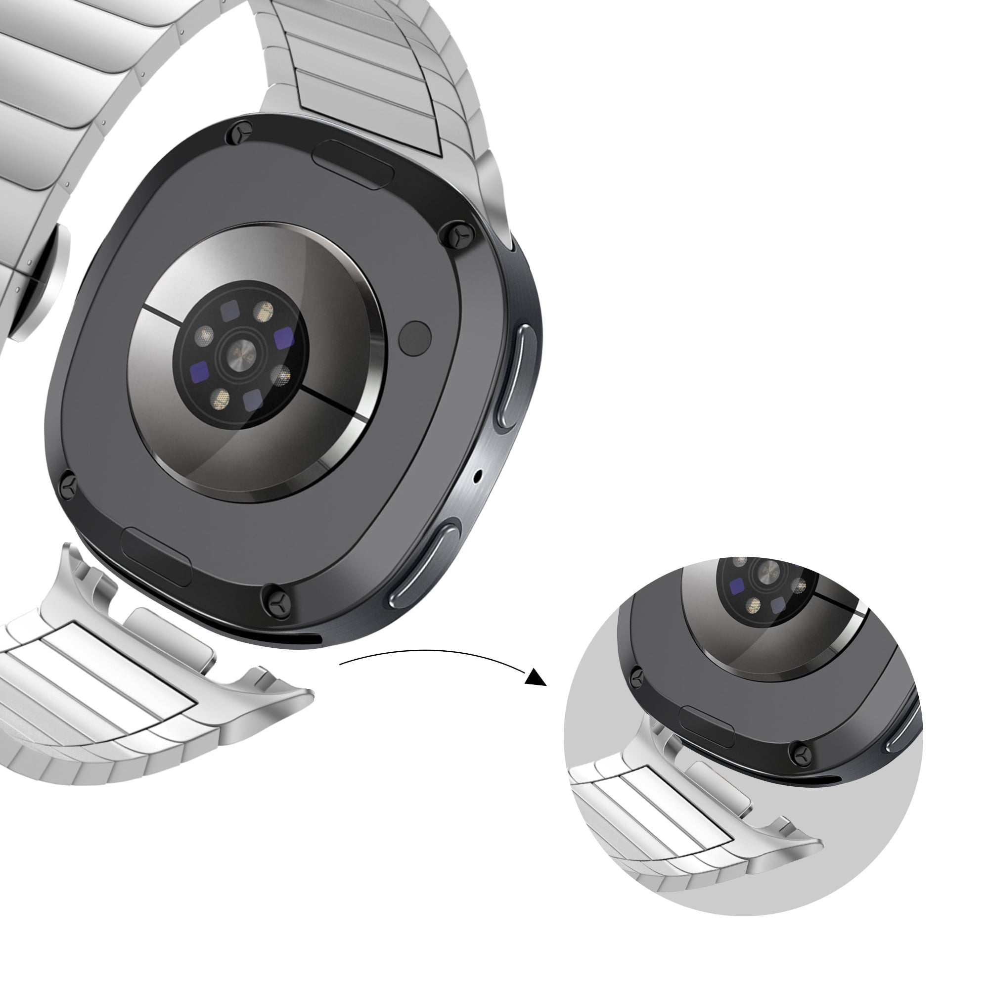 Bandz Bracelet acier 'One Bead' Samsung Galaxy Watch 8 Classic (argent)