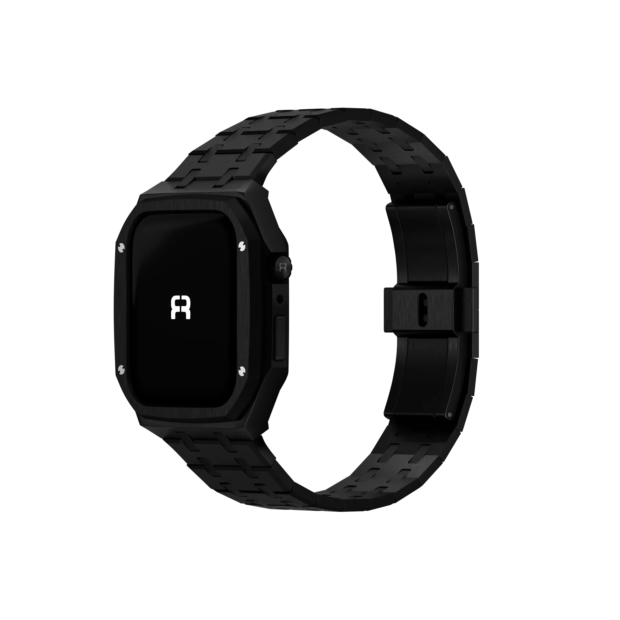 Reqior Apple Watch 45mm Case with Steel Strap (Black)