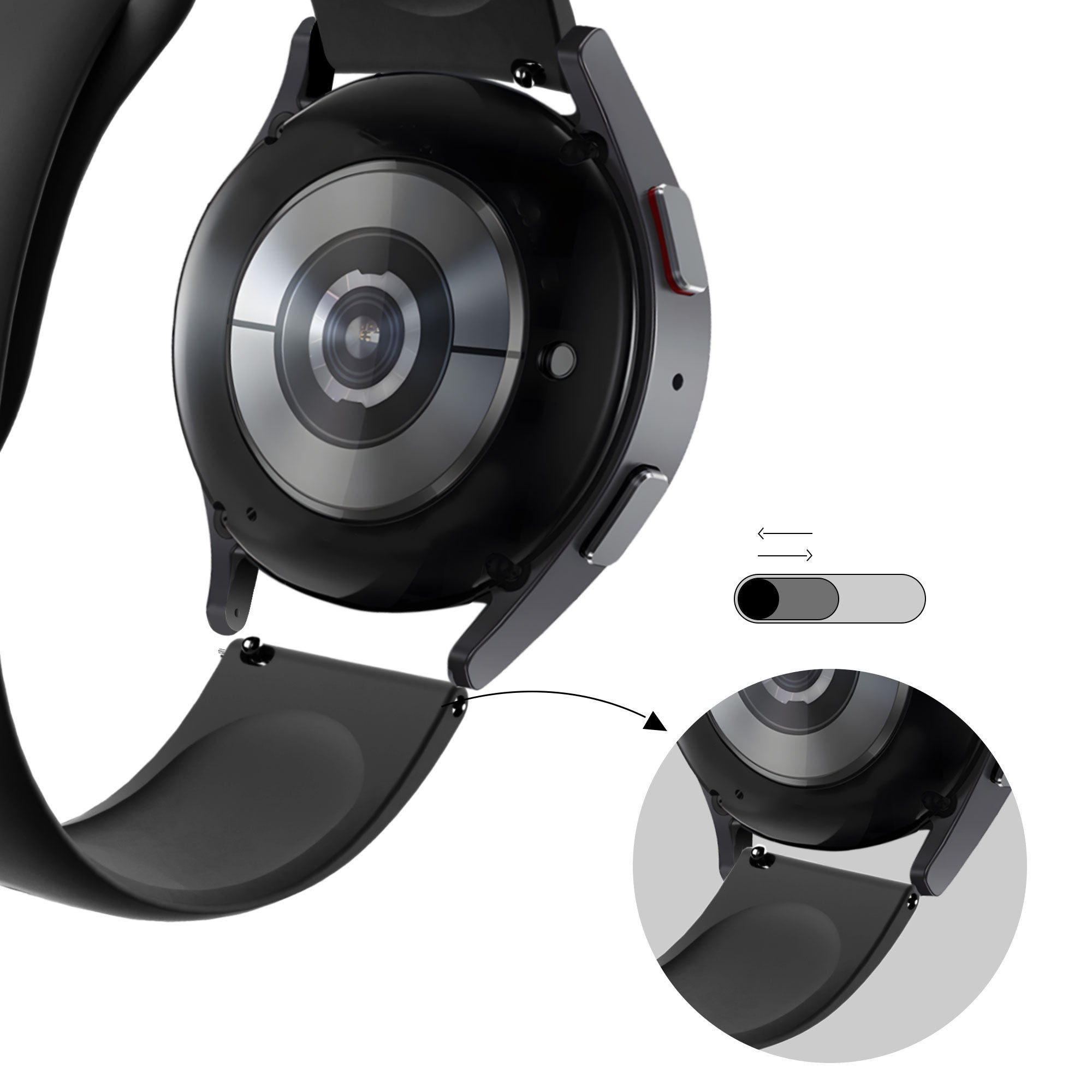 Bandz Bracelet sport 'Deluxe' Amazfit Bip 6 (noir)