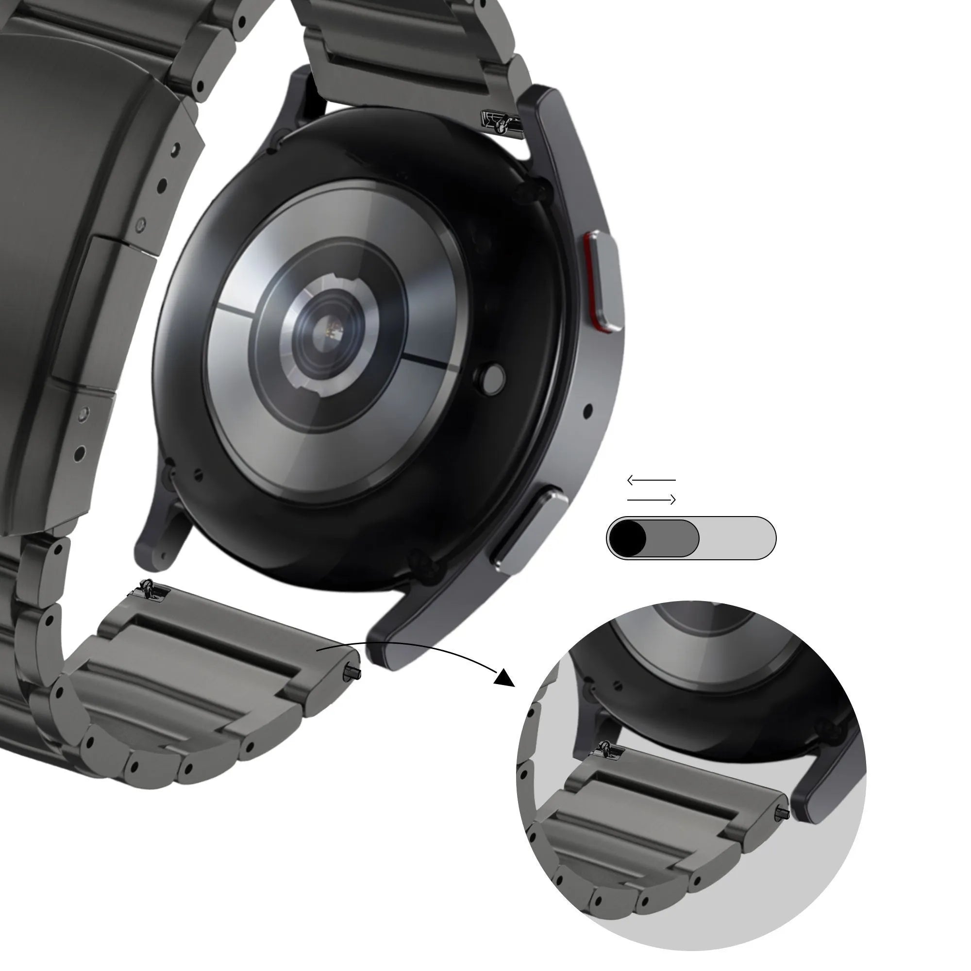 Bandz Bracelet titane 'Classic' Honor Watch 4 Pro (noir)