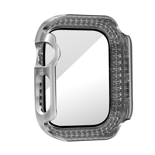Bandz Coque diamant avec verre Apple Watch 10/11 - 42mm (argenté)