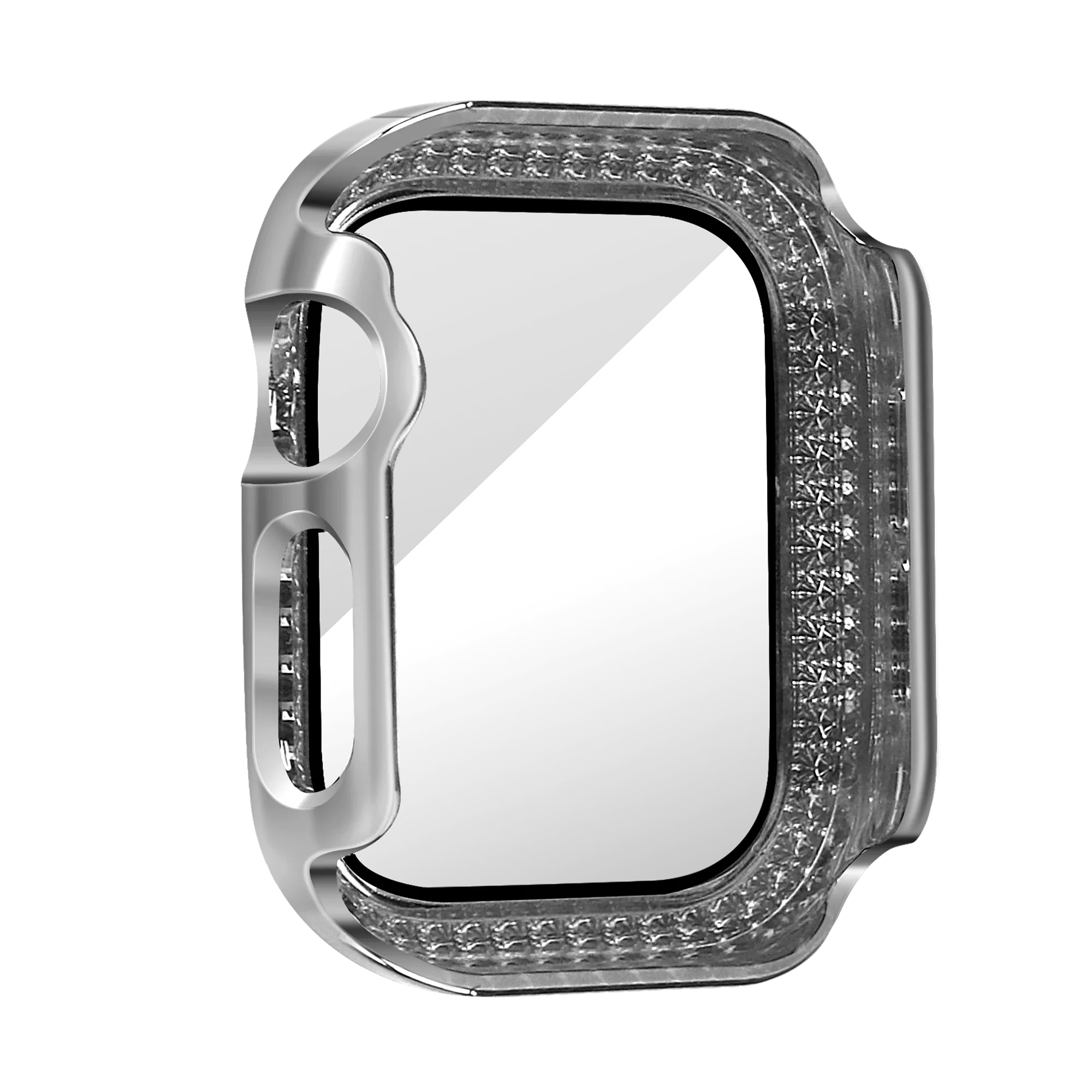 Bandz Coque diamant avec verre Apple Watch 10/11 - 42mm (argenté)
