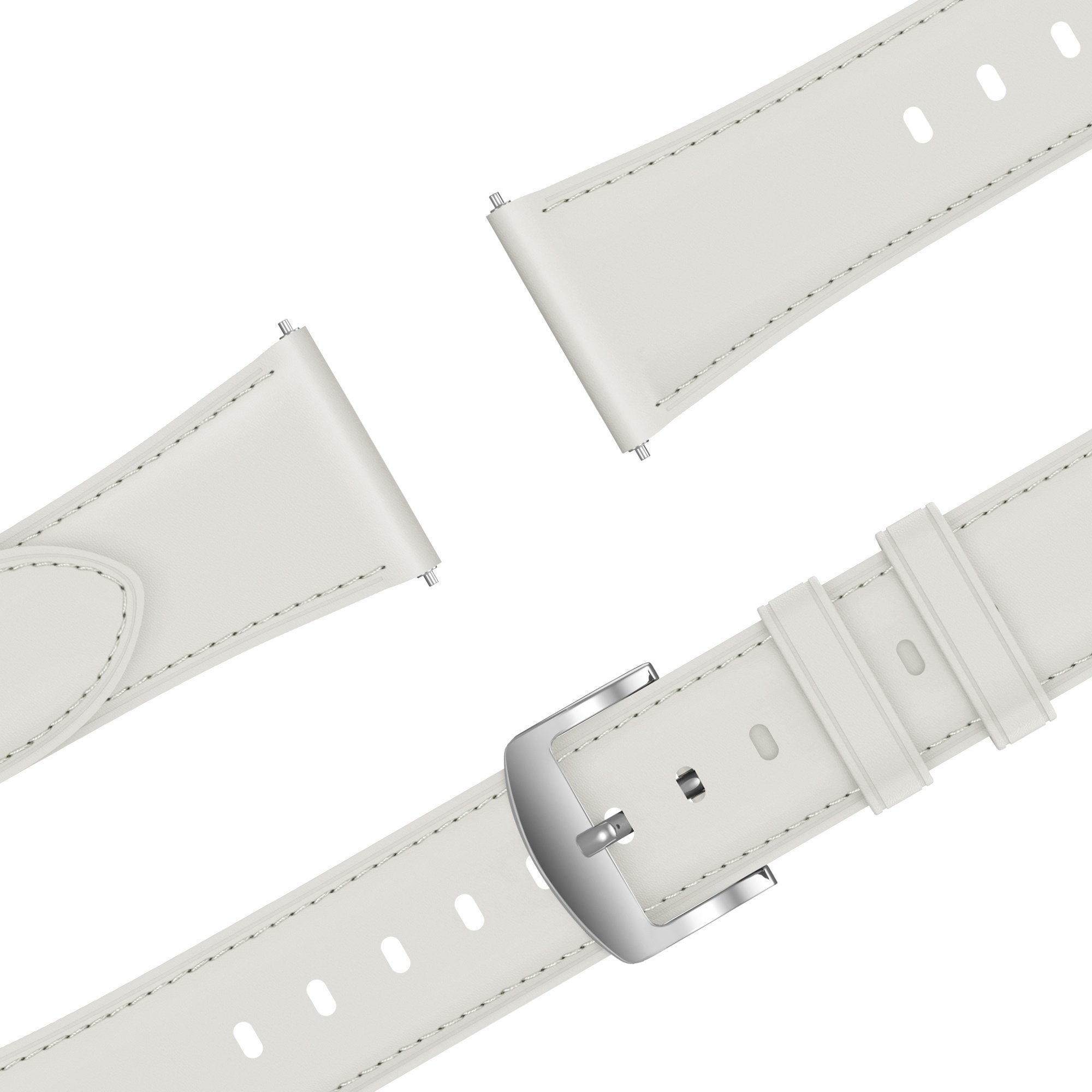 Bandz Withings Steel HR - 36mm Leather Strap 'Easy Fit' (White)