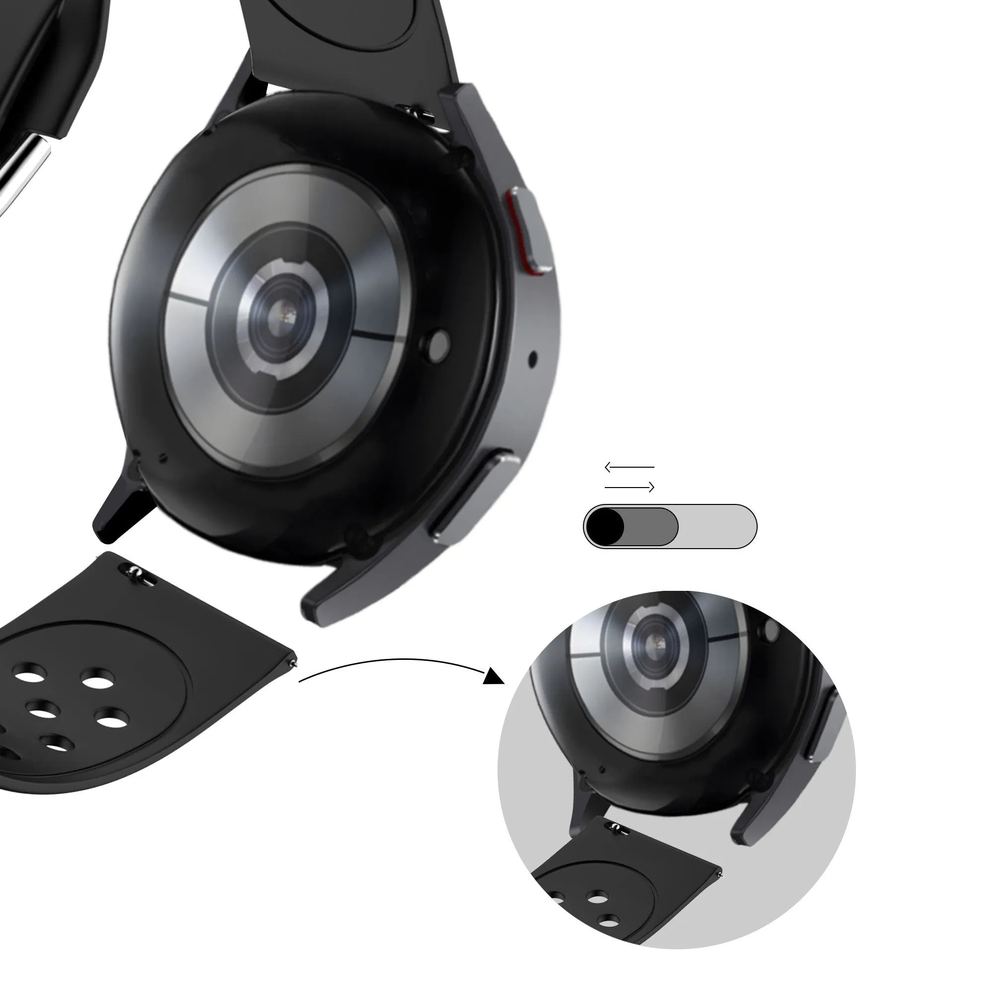 Bandz Bracelet sport 'Air' Amazfit Active 2 (noir)